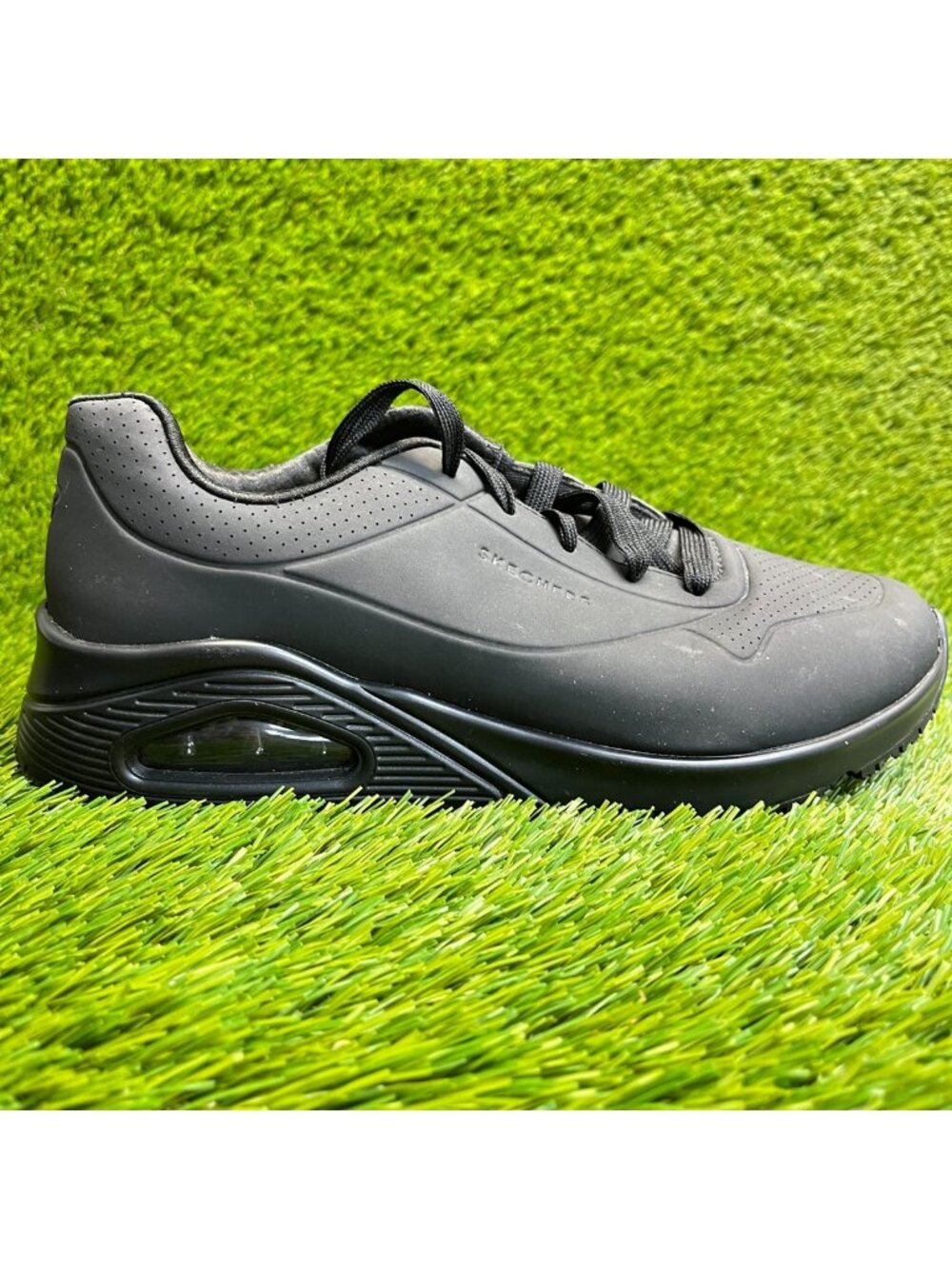 Skechers Uno SR Womens Size 8.5D Triple Black Slip Resistant Work Shoes Sneakers